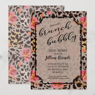 Invitation Brunch Bubbly Leopard Fête des mariées