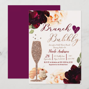 Invitation Brunch & Bubbly Rose Fête des mariées d'or