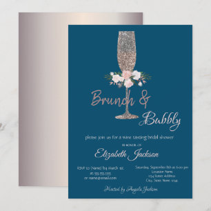 Invitation Brunch & Bubbly Rose Gold Baby Shower Mariage