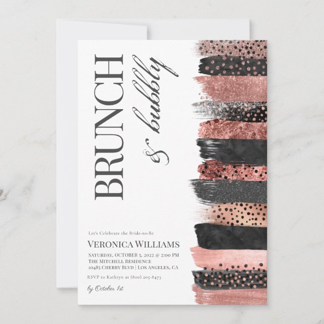 Invitation Brunch & Bubbly Rose Gold Brasserie (Devant)