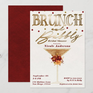 Invitation Brunch & Bubbly Vin Or Red Fall Fête des mariées