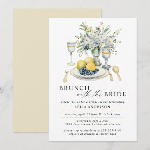 Invitation Brunch chic   Fête des mariées aquarelle moderne