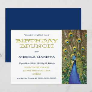 Invitation Brunch d'anniversaire de la fête de Pacock