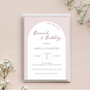 Invitation Brunch d'arc moderne et minimaliste et mousseux