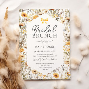 Invitation Brunch de Baby Shower Estival aux Fleurs Jaunes Sa