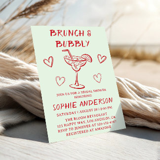 Invitation Brunch de Cocktails Modernes et Bulles pour une Ba