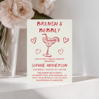 Invitation Brunch de cocktails modernes et champagne pour une