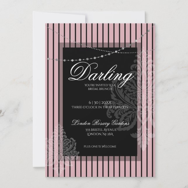Invitation Brunch de douche nuptiale avec la mariée (Devant)