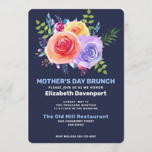 Invitation Brunch de Fête des Mères aux Roses en A