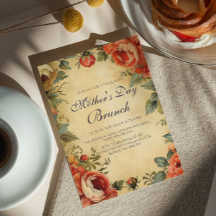 Invitation Brunch de la Fête des Mères à style vintage