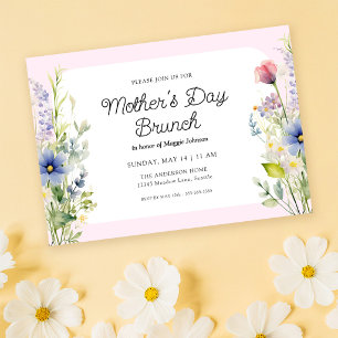 Invitation Brunch de la fête des mères aux fleurs sauvages pr