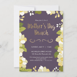 Invitation Brunch de la Fête des Mères - Elegant Floral Invit