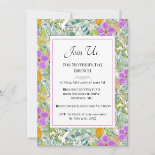 Invitation Brunch de la Fête des Mères Fleurs Sauvages Verdur