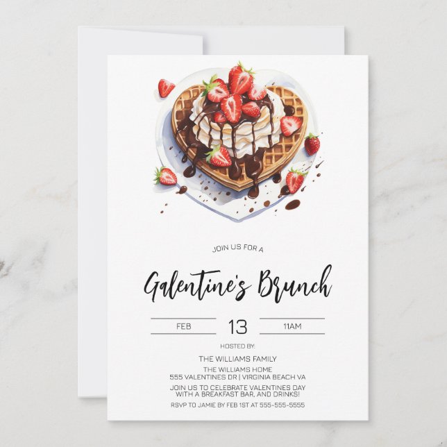 Invitation Brunch de la Saint-Galentin Petit déjeuner Invitat (Devant)