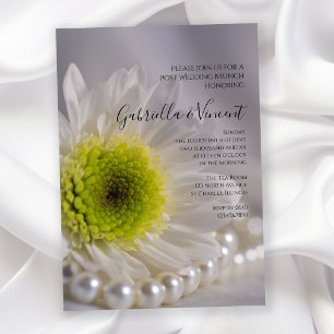 Invitation Brunch de lendemain de mariage White Daisy et Perl