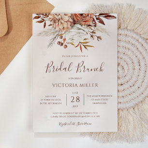 Invitation Brunch de mariage bohème floral automnal