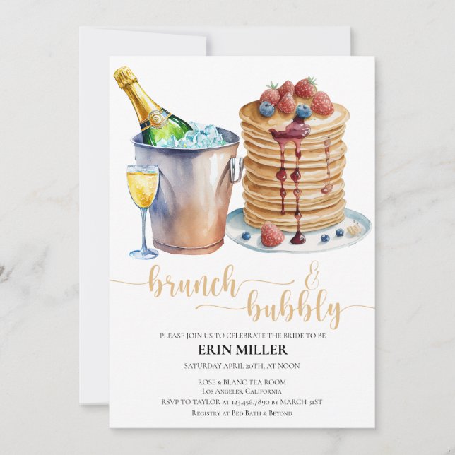 Invitation Brunch de mariage | crêpe (Devant)