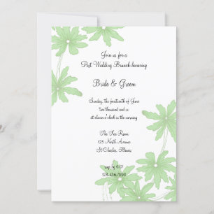 Invitation Brunch de Mariage Fleurs de Marguerites Vert Clair