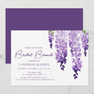 Invitation Brunch de mariage lilas wisteria aquarelle