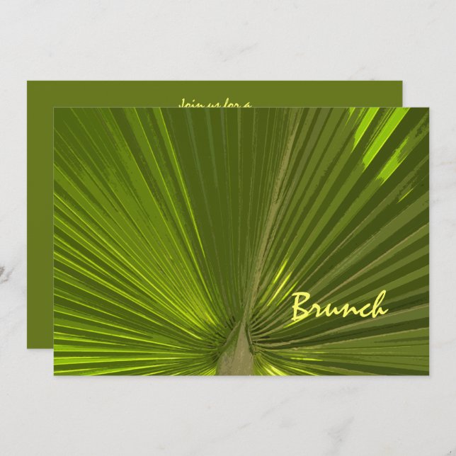 Invitation Brunch de mariage tropical après la cérémonie (Devant / Derrière)