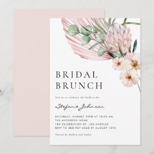 Invitation Brunch de mariage tropical avec protée aquarelle r