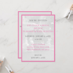 Invitation brunch de midi de la femme de chambre rose/gris