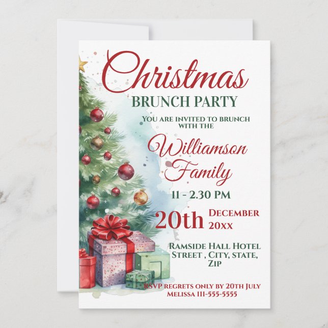 Invitation Brunch de Noël (Devant)