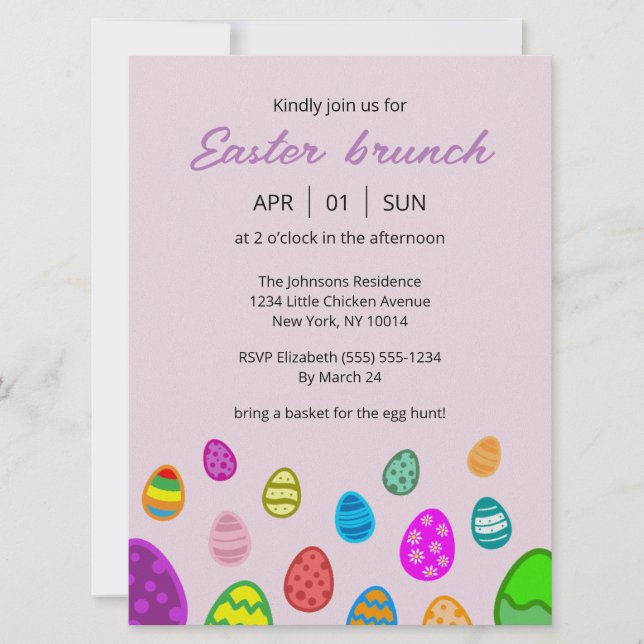 Invitation Brunch de Pâques (Devant)