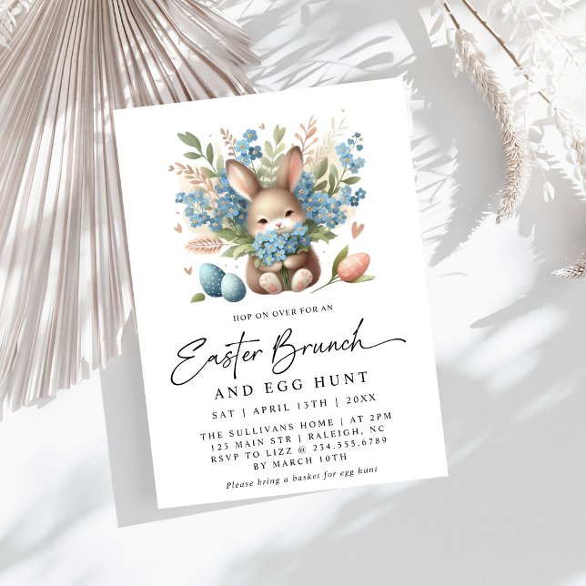 Invitation Brunch de Pâques de printemps de lapin moderne (Créateur téléchargé)