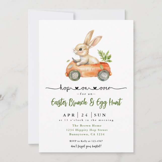Invitation Brunch de Pâques et chasse aux oeufs (Devant)
