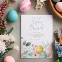 Brunch de Pâques Floral Aquarelle
