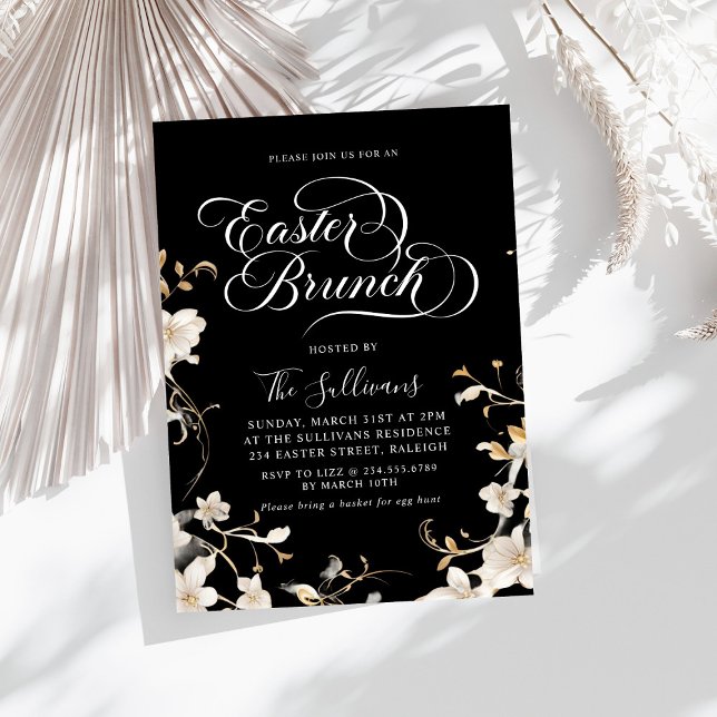 Invitation Brunch de Pâques Floral du printemps moderne (Créateur téléchargé)