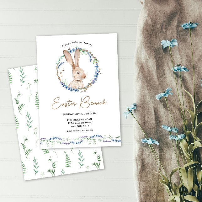 Invitation Brunch de Pâques lapin (Créateur téléchargé)