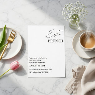 Invitation Brunch de Pâques minimaliste