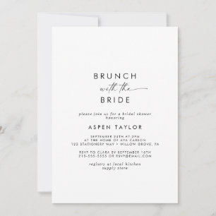 Invitation Brunch de script moderne avec la Fête des mariées 