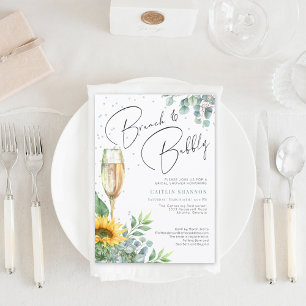 Invitation Brunch de tournesol rustique et Fête des mariées d