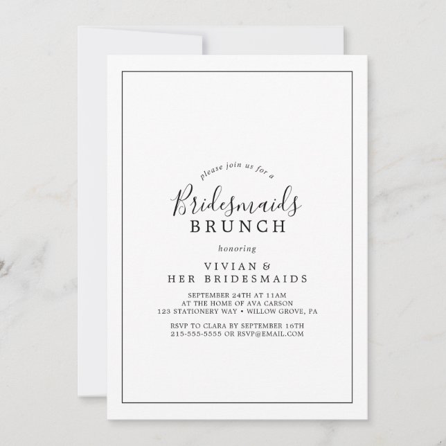 Invitation Brunch des servantes minimalistes (Devant)
