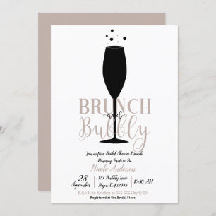 Invitation Brunch en verre de Champagne noir Brunch de bébé m