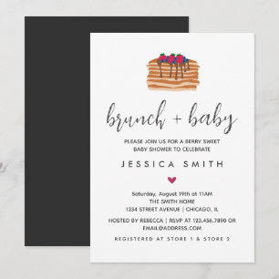 Invitation Brunch et Baby shower Berry Sweet Pancake