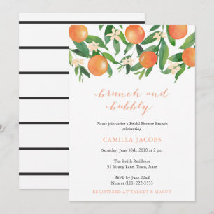 Invitation Brunch et Bubbly Elegant Citrus Fête des mariées
