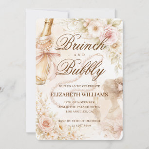 Invitation Brunch et Bubbly Rétro Nostalgie Enterrement de Vi