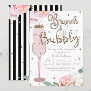 Invitation Brunch et bulle Champagne Mimosa Fête de l'mariée