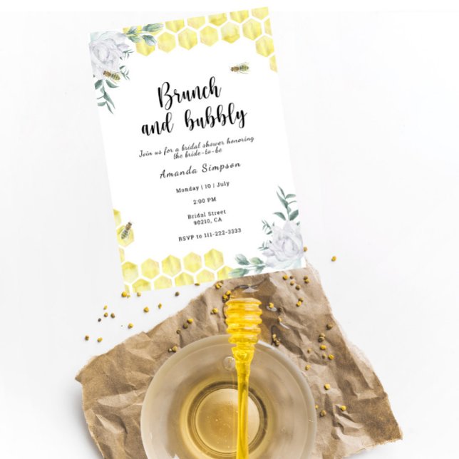 Invitation Brunch et bulle - thème de l'abeille (Créateur téléchargé)