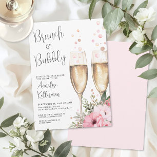 Invitation Brunch et Bulles Floral Fête de Mariage