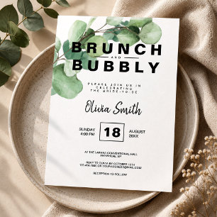 Invitation Brunch et champagne pour une baby shower rustique