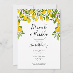 Invitation Brunch et Citrons Pétillants Fleurissent pour l'En