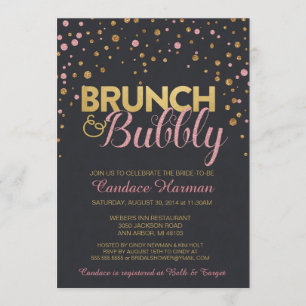Invitation Brunch et Fête de la mariée pétillante de tableau