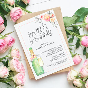 Invitation Brunch et Fête des mariées Bubbly