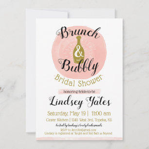 Invitation Brunch et Fête des mariées Bubbly