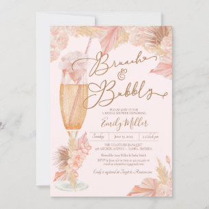 Invitation Brunch et Fête des mariées Bubbly Blush Boho Pampa